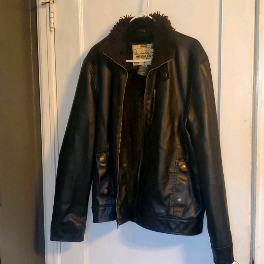 Non Leather shell with faux fur lining bomber